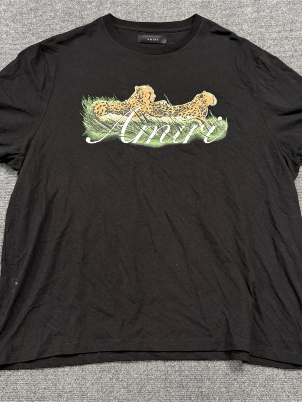 AMIRI Mens Cheetah Logo Tee Sz 2XL Black